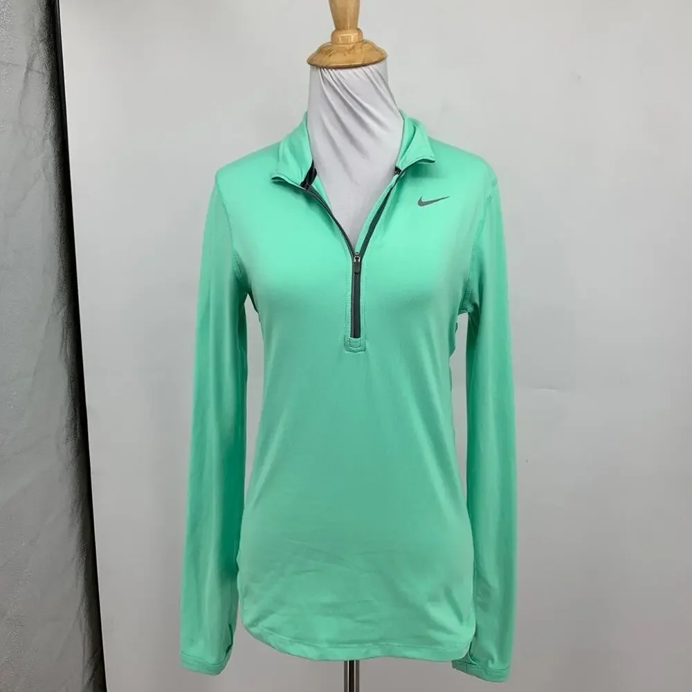 Nike Top Womens XS Extra Small Pistachio Dri Fit Element Running Half Zip *READ
